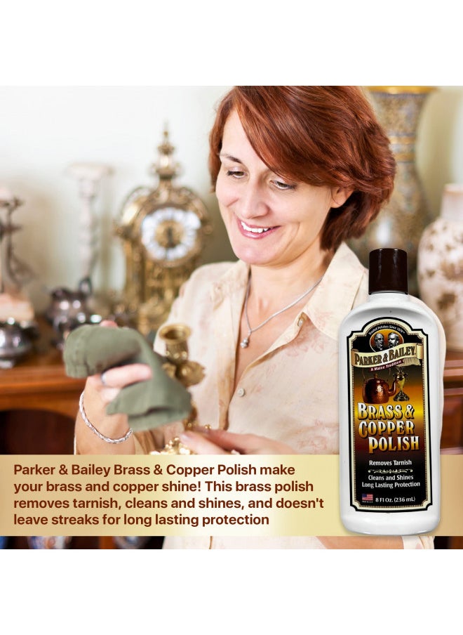 Parker & Bailey PARKER & BAILEY Brass and Copper Polish - Brass Polish Cleaner Copper Cleaner and Polish Tarnish Remover Metal Polish Cream for Polishing Antique Decor Pans Furniture 8 Oz Bottle  - Image 5