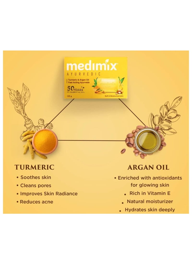 Medimix Turmeric & Argan Oil Bath Soap 125 Gm  - Image 2