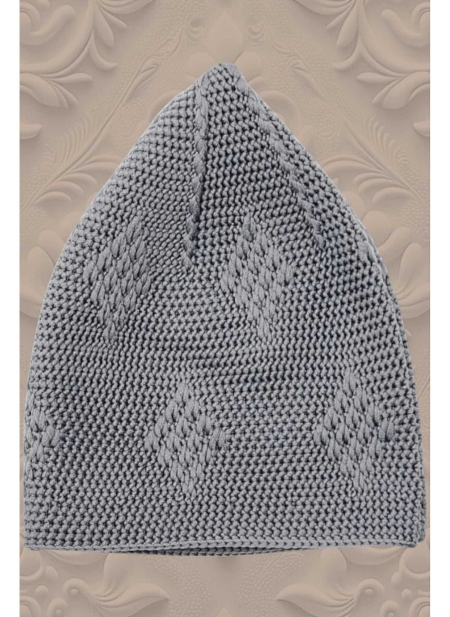 Hızırım 3-Piece Woven Knitted Patterned Skullcap Quality Prayer Cap  - Image 3