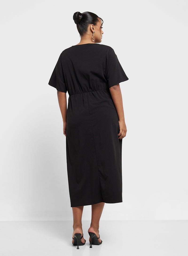 Ginger Plus Knot-Front Midi Dress - Image 2