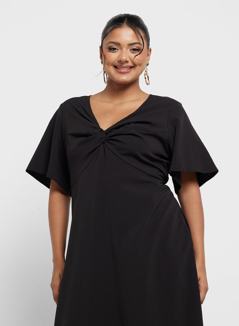 Ginger Plus Knot-Front Midi Dress - Image 3