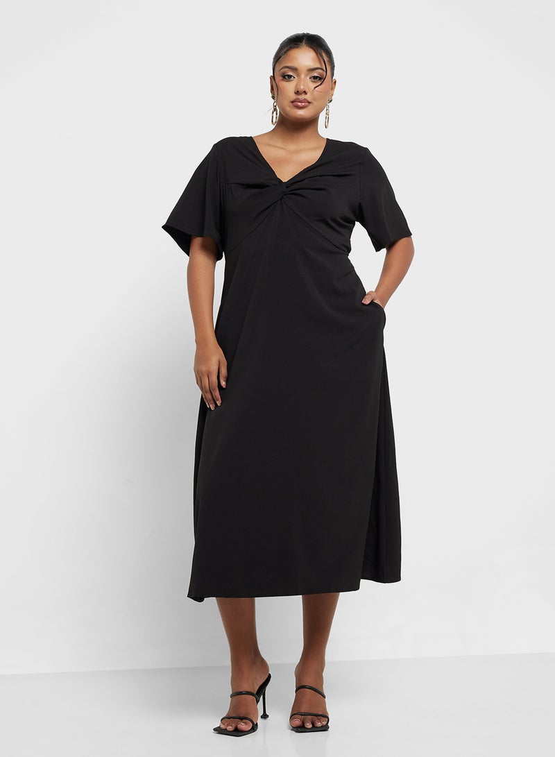 Ginger Plus Knot-Front Midi Dress - Image 4