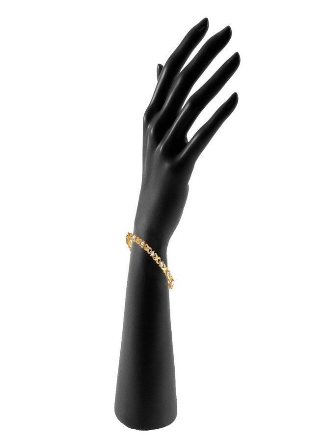 Mahi Gold Plated Twist & Shine Bracelet o fAlloy With Crystal For Women BR1100126G - Image 2