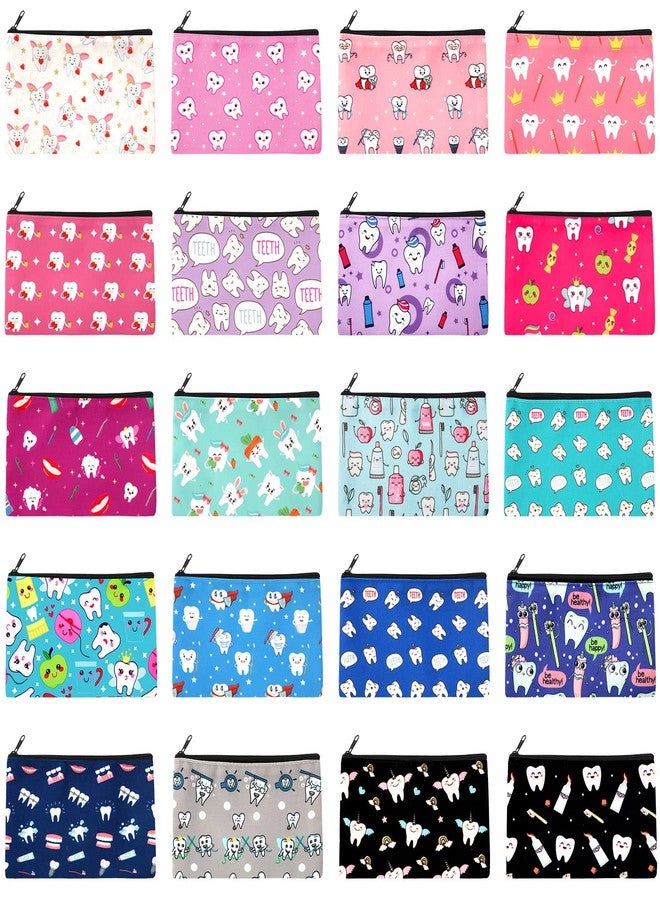 Potchen 20 Pieces Dental Cosmetic Teeth Makeup Bags Nurse Gift Bag Dental Assistant Accessories Travel Cute Pouch Organizer for Dentist Women Nurses Day Graduation Birthday - Image 1