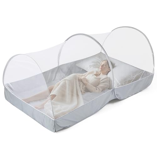 jiangcha Mosquito Net for Bed Pop Up Bed Tent Portable Travel Mosquito Net Mosquito Netting for Suitable for Baby Adult Bedroom Camping Napping Patio - Image 1