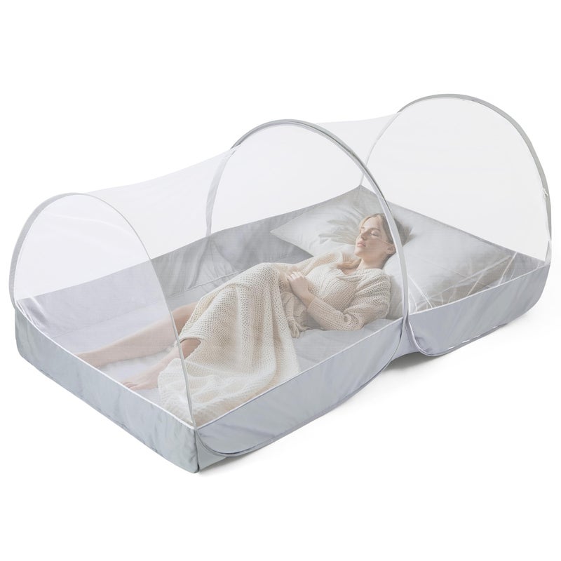 jiangcha Mosquito Net for Bed Pop Up Bed Tent Portable Travel Mosquito Net Mosquito Netting for Suitable for Baby Adult Bedroom Camping Napping Patio - Image 2