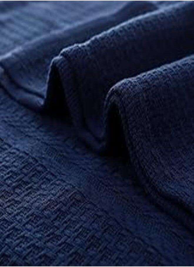 MEHALLA - Mehalla Doby Bed Cover, Double Size, Navy - Image 1
