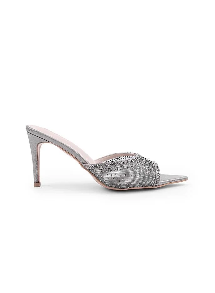 أيقون Sparkling heel slipper with cushioned comfort base.