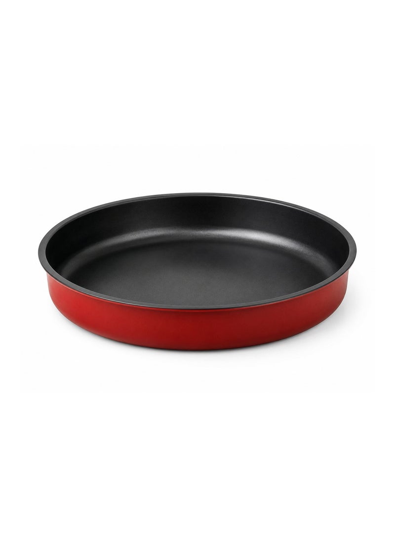 Bisbell 24 cm Round Non-Stick Baking Tray, 4.5 cm Deep Steel Oven Pan for Cakes, Pizza, Quiche, Tarts & Everyday Baking - Image 1