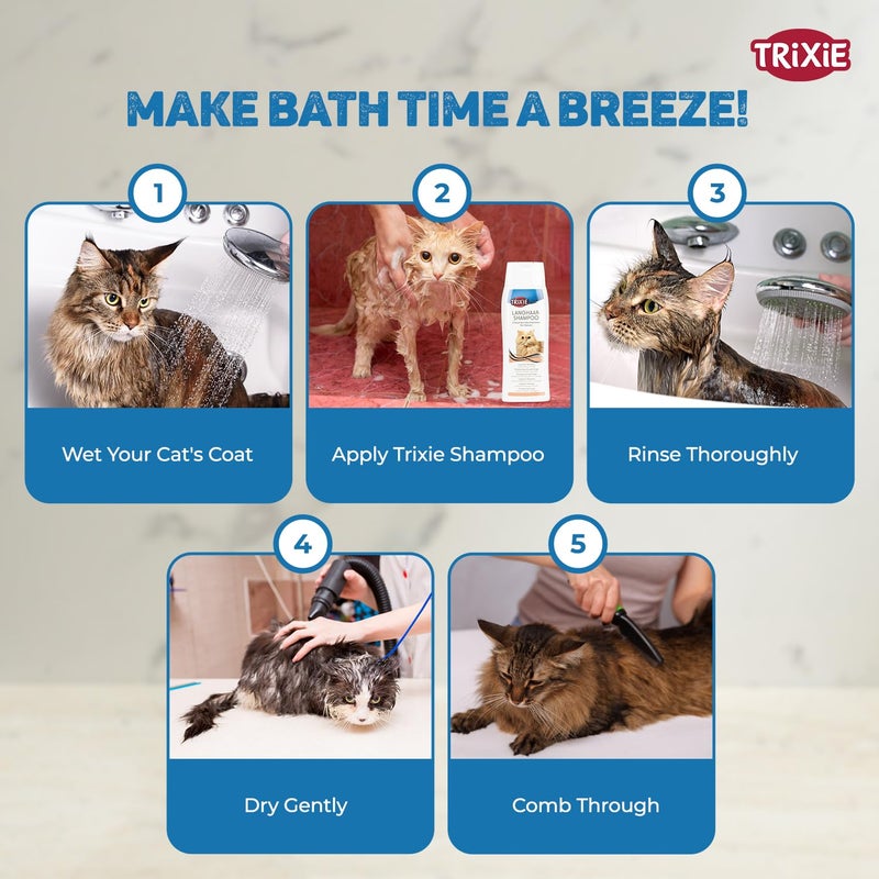 Trixie Cat Shampoo for Long Hair 250 ml - Image 4