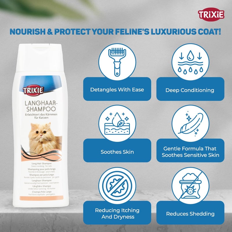 Trixie Cat Shampoo for Long Hair 250 ml - Image 5