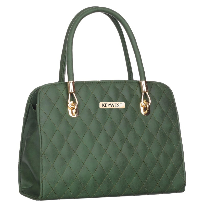Keywest Women's Diamond Satchel Tote Handbag for Women | Ladies purse | Stylish Shoulder Bag | Gift For Woman | Green - Image 2
