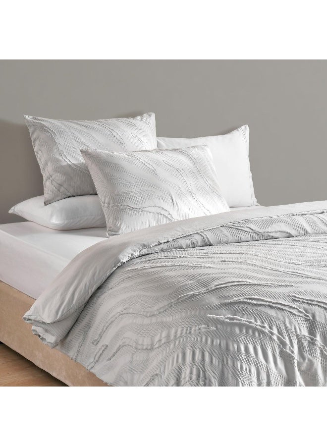 Pan Home Brush Jacquard Tufted Queen 3-Piece Duvet Cover Set 200x200cm - Grey - Image 1