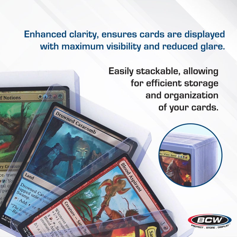 BCW Premium 3x4 Topload Card Holders â€“ 100 Pack | Ultra-Clear 20PT Rigid PVC Protectors | Heavy-Duty Card Holders for Standard Trading Cards, Sports Cards, MTG, PokÃ©mon & More - Image 4