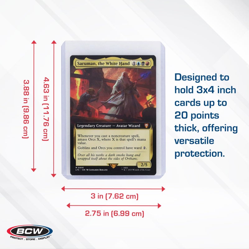 BCW Premium 3x4 Topload Card Holders â€“ 100 Pack | Ultra-Clear 20PT Rigid PVC Protectors | Heavy-Duty Card Holders for Standard Trading Cards, Sports Cards, MTG, PokÃ©mon & More - Image 3