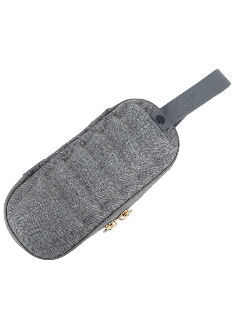 ALGHAFA Al Ghafaa Set of 6 Najdi Pattern Coffee Cups - Golden - 80ml - Grey Bag (Exterior) with Black Interior - Image 4