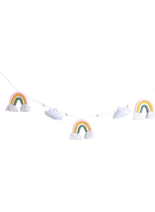 NIBEMINENT 2-Piece Children's Room Cloud Shape Bead String Ornament Yellow/White/Green 1.3meter 