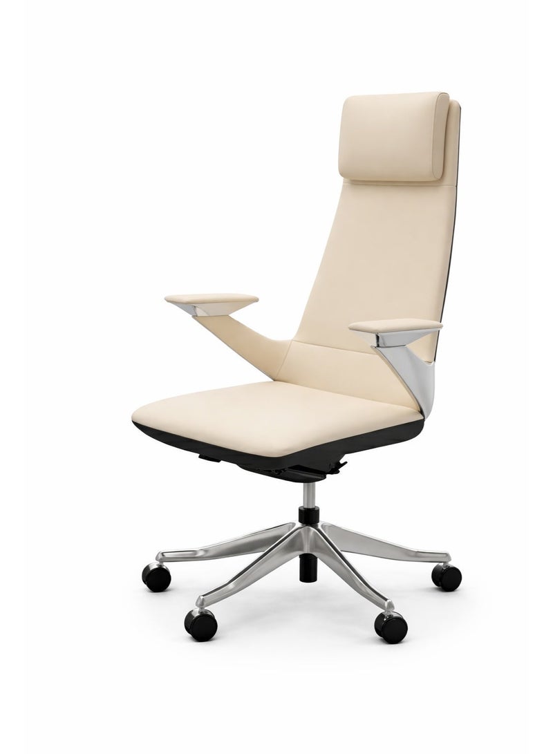 Furalux High Back Ergonomic Office Chair with Premium Leather Upholstery, Adjustable Height, Executive Comfort & Durable Base for Home & Office Use - Image 2