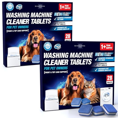 SHIMMERIX Washing Machine Cleaner Pro Tablets for Pet Owners - 56 Pack, Front & Top Load Washer Deep Cleaning, Septic Tank Safe, HE Support, Remove Stubborn Pet Hair, Eliminates Smells, Prevents Dander Build-up - Image 1