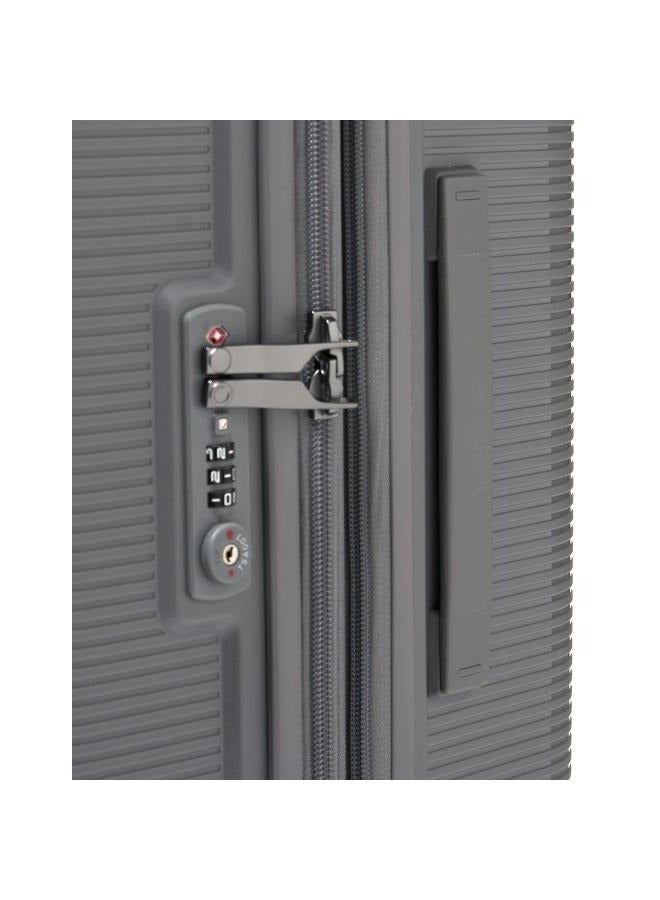 Echolac Forza 75cm Hardcase Expandable 4 Double Wheel Cabin Luggage Trolley Gray - PW005 28 Arctic Grey - Image 4