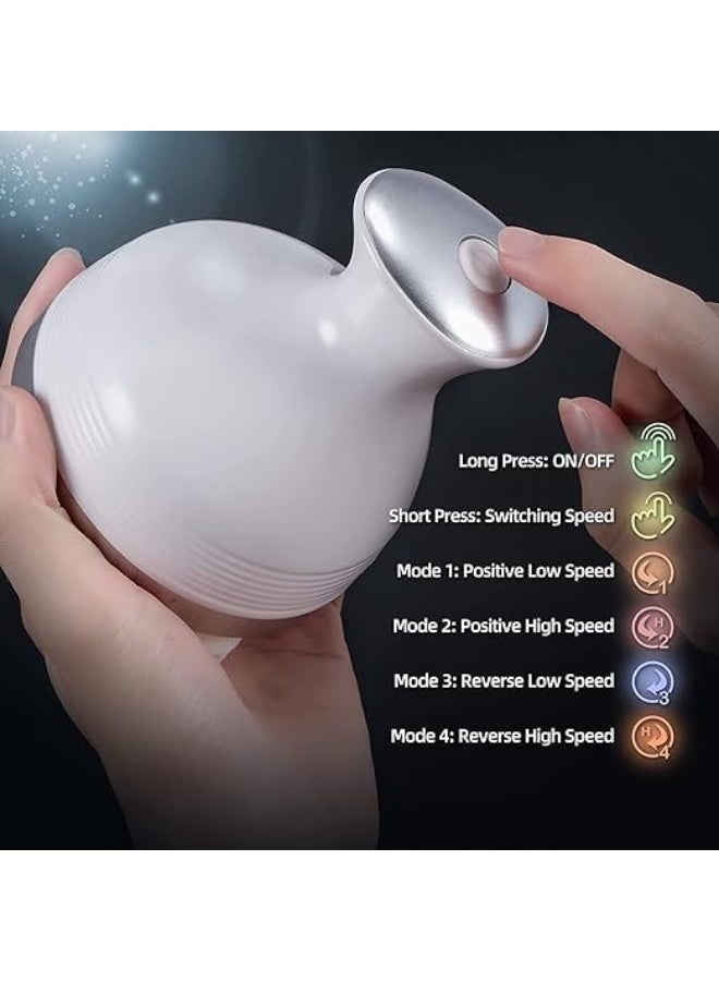 جهاز تدليك كهربائي ذكي لفروة الرأس - 76 نقطة تدليك و 4 أوضاع - عملي ومحمول لتخفيف التوتر وتحفيز فروة الرأس - جودة عالية - Image 5