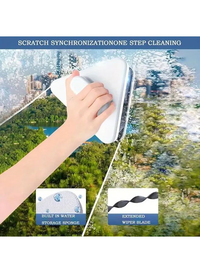 White Magnetic Glass Scraper Double Sided Window Cleaner Heavy Duty Streak Free For Windows Cars Homes - Image 5