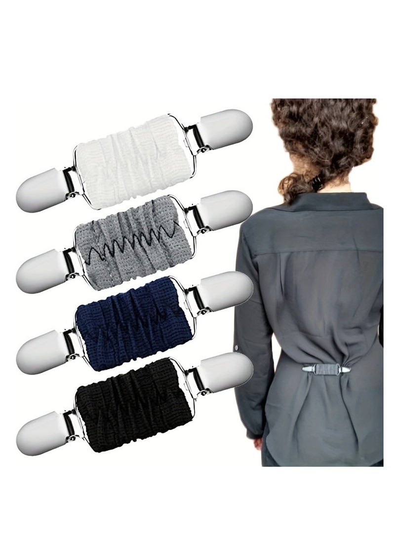 AROAQ Dress Clips, Elastic Clothes Clip Brooch Pins, Multipurpose Dress Shirt Brooch Clip, Portable Contrast Dress Clips Back Cinch For Women - Image 3