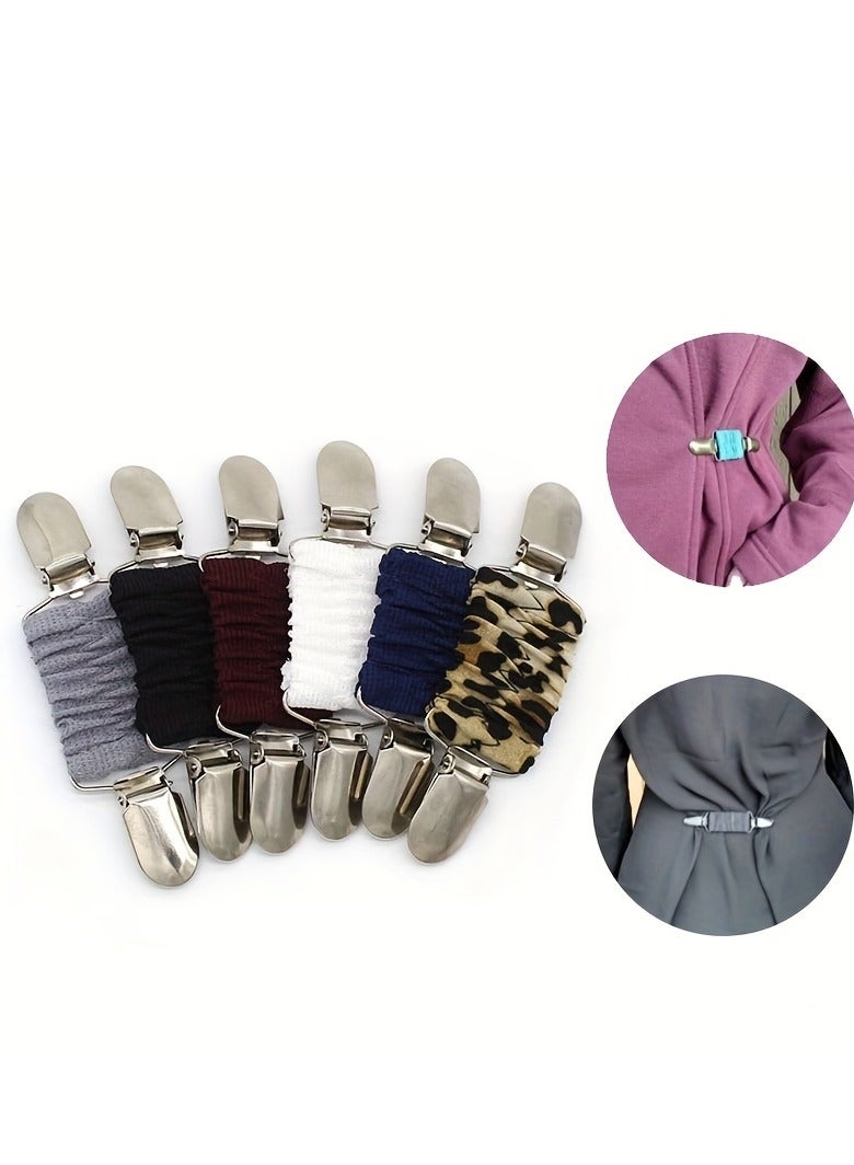 AROAQ Dress Clips, Elastic Clothes Clip Brooch Pins, Multipurpose Dress Shirt Brooch Clip, Portable Contrast Dress Clips Back Cinch For Women - Image 4