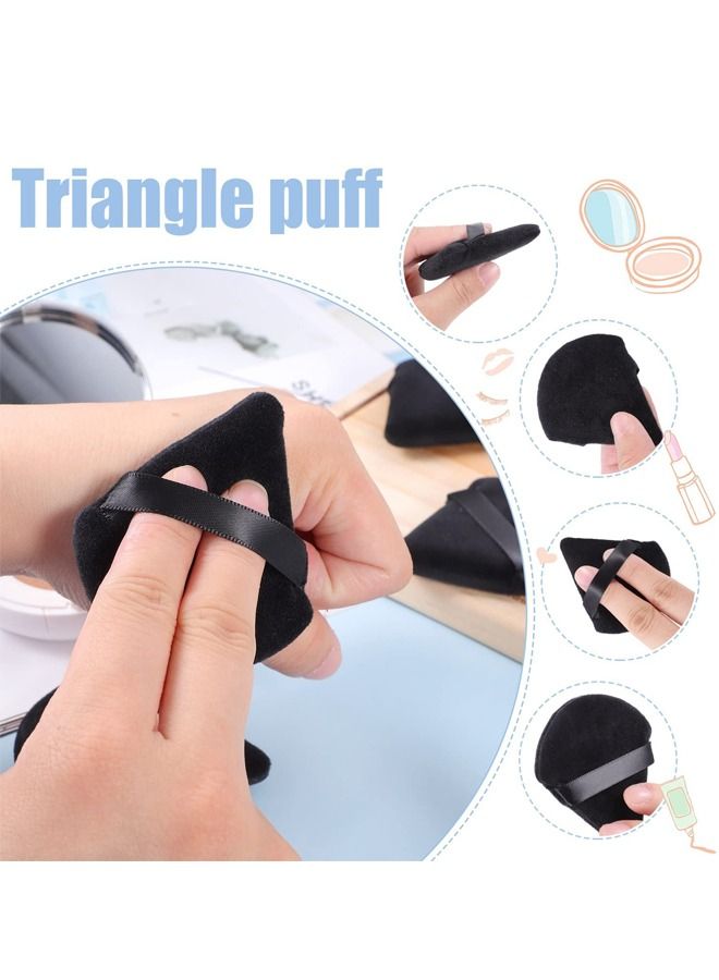 Excefore Pure Cotton Powder Puff, Triangle Wedge Shape Designed for Contouring, Under Eyes and Corners, with Strap, Makeup Tool For Cosmetic (10 Pcs) - Image 4
