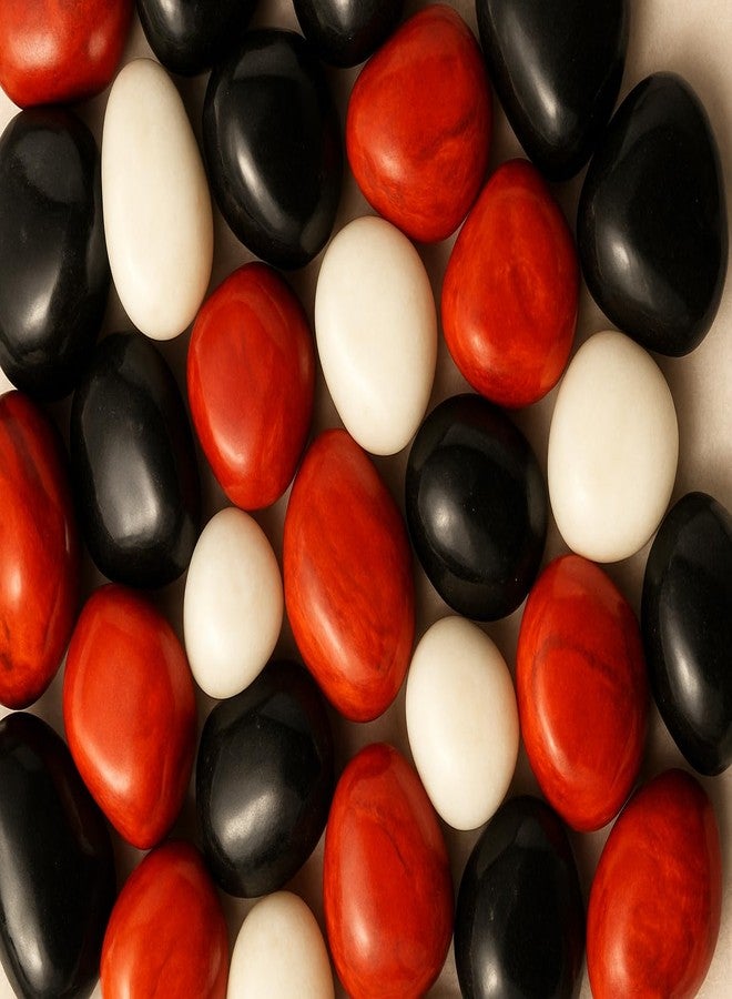 Wowtag Black,White and Red Combo Polished Pebbles, 2-4 CM,1.95 KG, Decorative Stone for Plants, Aquarium, Garden,Vase Filler, Craft Work - Image 1