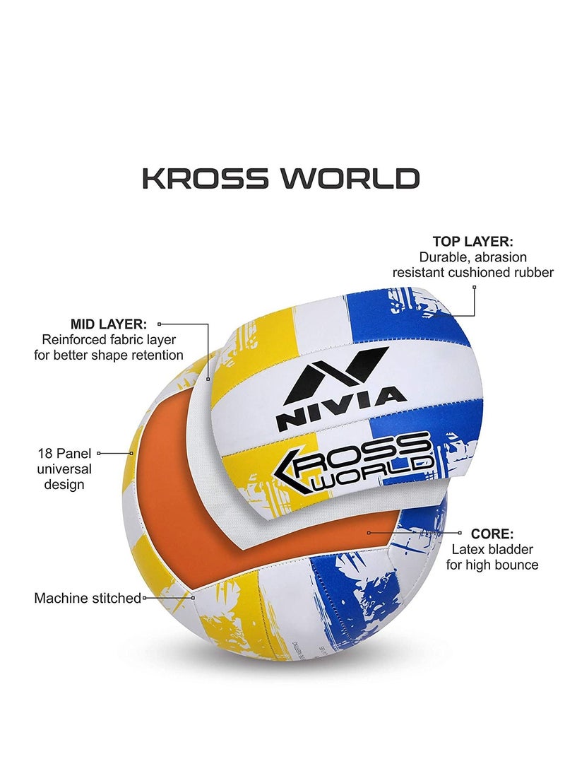 Nivia Nivia Kross World Volleyball, yelow/blue, 4 - Image 5