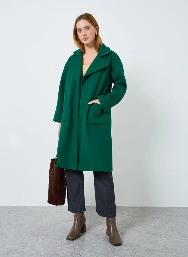 تايك تو معطف ميدي بقصة عادية شبيه بالصوف