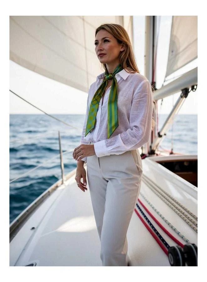 VEILLE Women's Neon Timeless Geometric Patterned Scarf – Outfit Complementary Accessory – Ideal as a Gift.