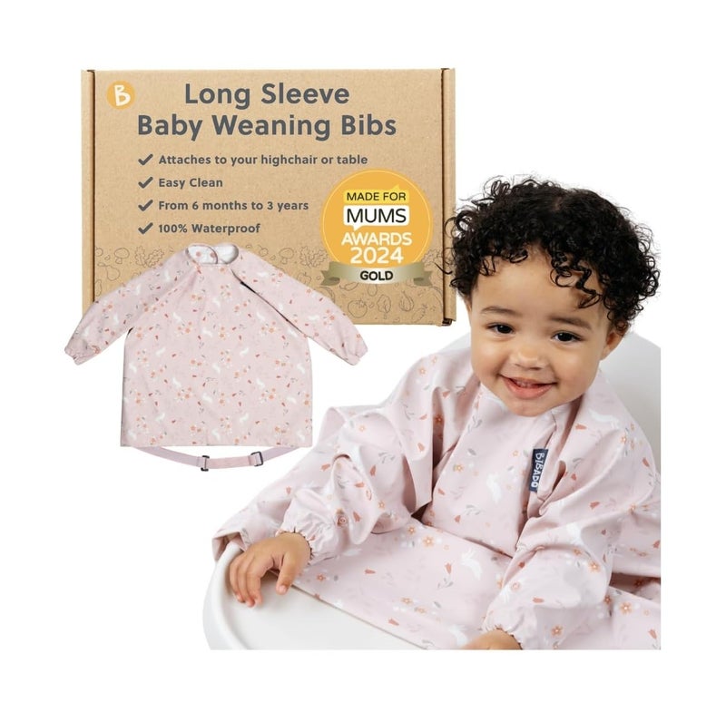 BIBaDO - Long Sleeve Baby Bibs - Babies & Toddlers 6-36 Months - Coverall Baby Led Weaning Bib - Easy Wipe, Soft & Waterproof - Image 1
