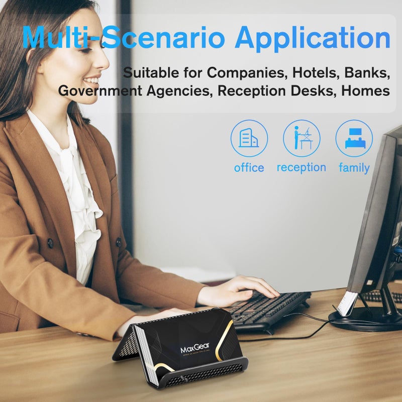 MaxGear Mesh Business Card Holder for Desk, Black Metal Stand with 50 Cards, 2 Pack Sturdy Display for Office - Image 5