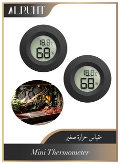 الروهيت 2 قطعة مصغرة الرقمية الرطوبة، ميزان الحرارة في الأماكن المغلقة، للتحويل فهرنهايت أو مئوية  - Image 1