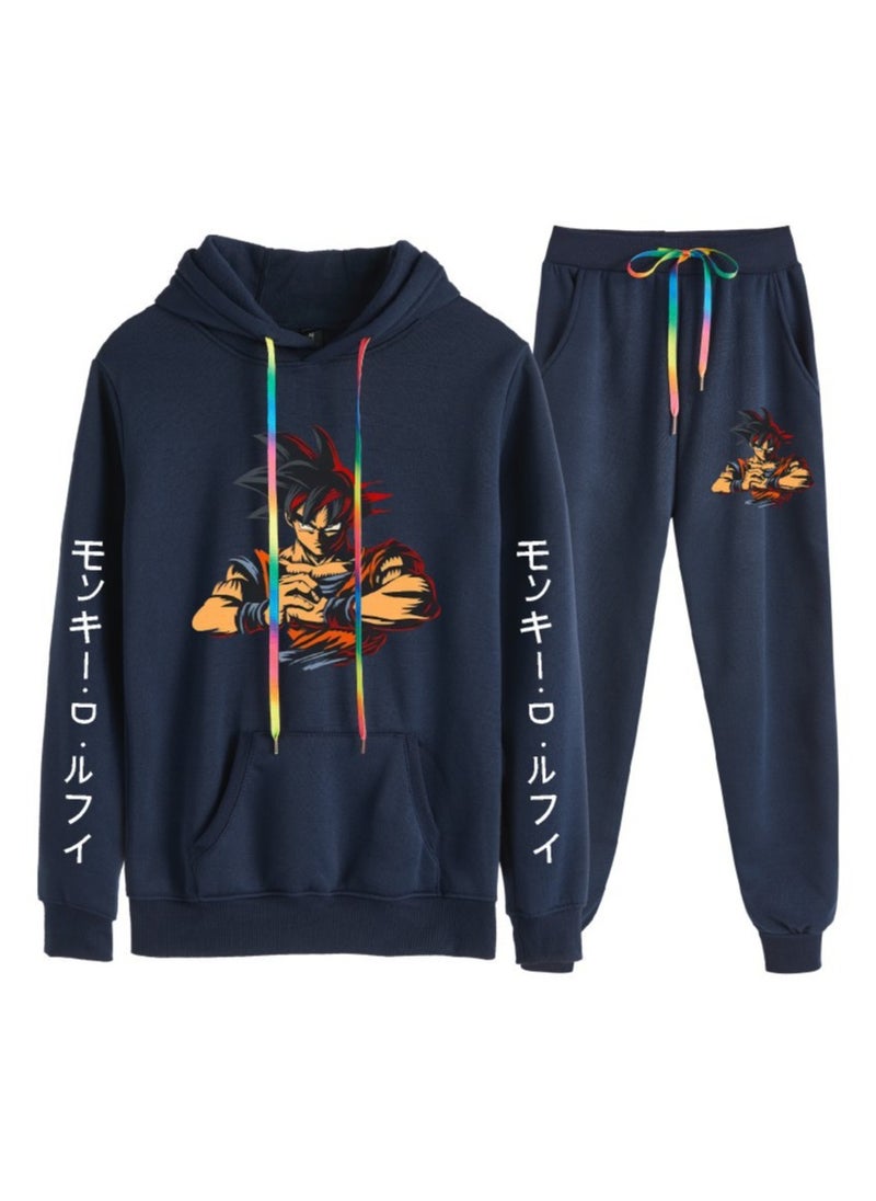 KUYING Dragon Ball Printed Casual Loose Hoodie Set  - Image 1