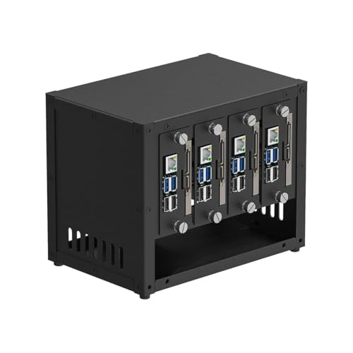 UCTRONICS Upgraded Complete Enclosure for Raspberry Pi Cluster, Compatible with Pi 5, 4B, 3B+/3B, and Other B Models, House Up to 4×2.5" SSD, Support PoE/PoE+ HAT and Switch, 2 Cooling Fans - Image 1