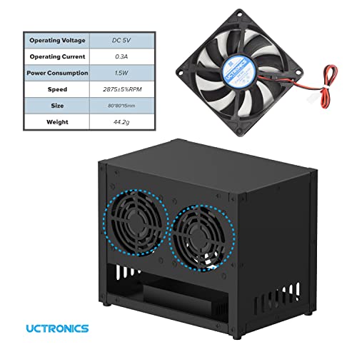 UCTRONICS Upgraded Complete Enclosure for Raspberry Pi Cluster, Compatible with Pi 5, 4B, 3B+/3B, and Other B Models, House Up to 4×2.5" SSD, Support PoE/PoE+ HAT and Switch, 2 Cooling Fans - Image 5