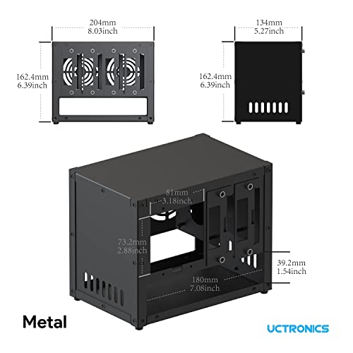 UCTRONICS Upgraded Complete Enclosure for Raspberry Pi Cluster, Compatible with Pi 5, 4B, 3B+/3B, and Other B Models, House Up to 4×2.5" SSD, Support PoE/PoE+ HAT and Switch, 2 Cooling Fans - Image 3