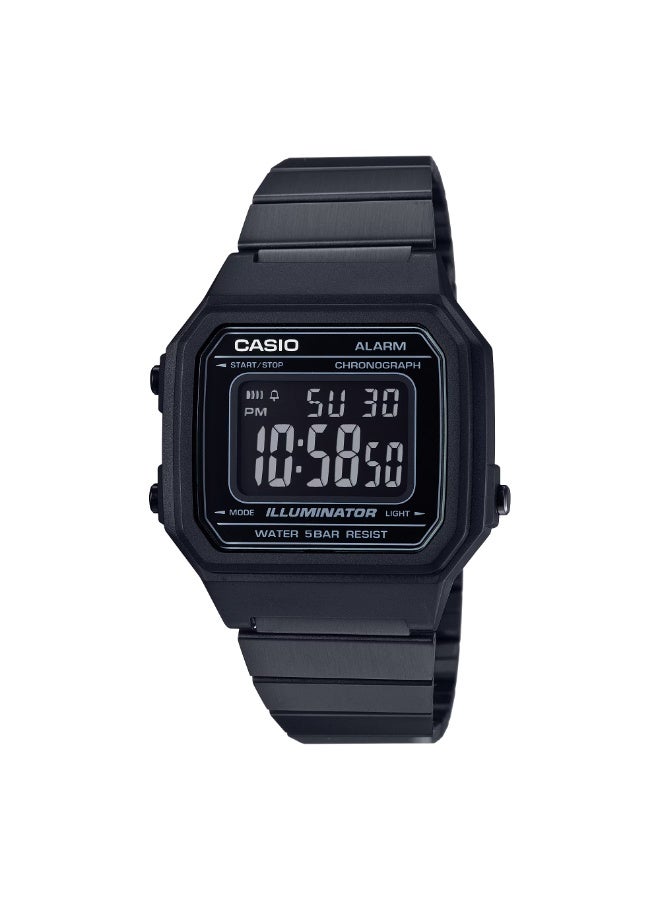 Casio Vintage Unisex Quartz Stainless Steel Black Dial Digital Watch B650WB-1BDF