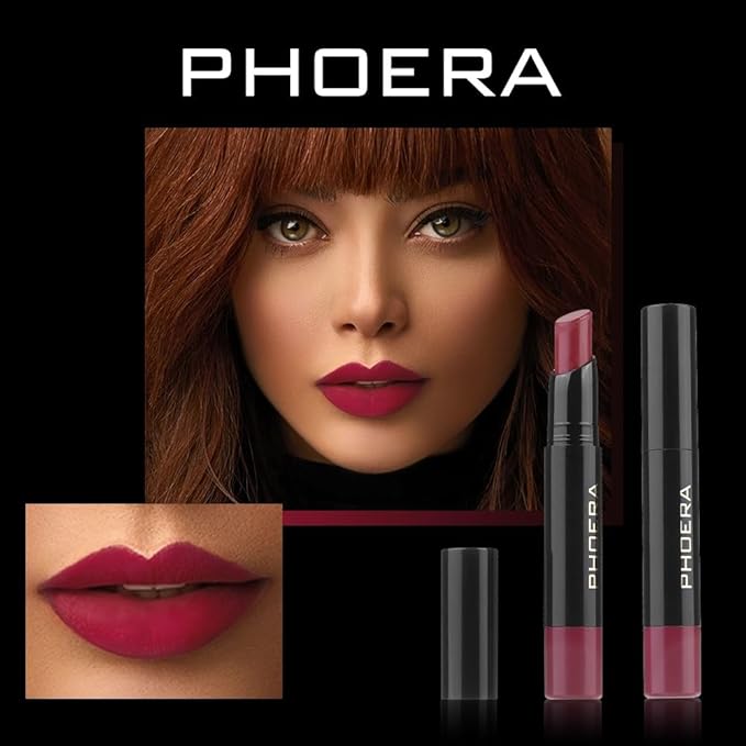 PHOERA Ultra Matte NonTransfer Lipstick 24hr LongLasting Waterproof Smudge Resistant HighIntensity Colour Creamy Matte Hypoallergenic 306 BETTE - Image 2