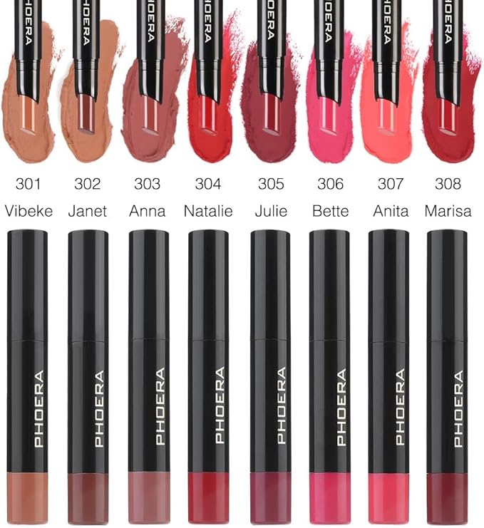 PHOERA Ultra Matte NonTransfer Lipstick 24hr LongLasting Waterproof Smudge Resistant HighIntensity Colour Creamy Matte Hypoallergenic 306 BETTE - Image 3