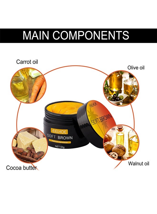 EELHOE جل تسمير البشرة البني 50 جرام، كريم جل تسمير البشرة الفاخر المكثف، غسول مسرع تسمير البشرة الطبيعي، جل تسمير بني ناعم للشمس المكثفة في الهواء الطلق، جل تسمير البشرة الداكن يحقق بشرة تسمير طبيعية - Image 3