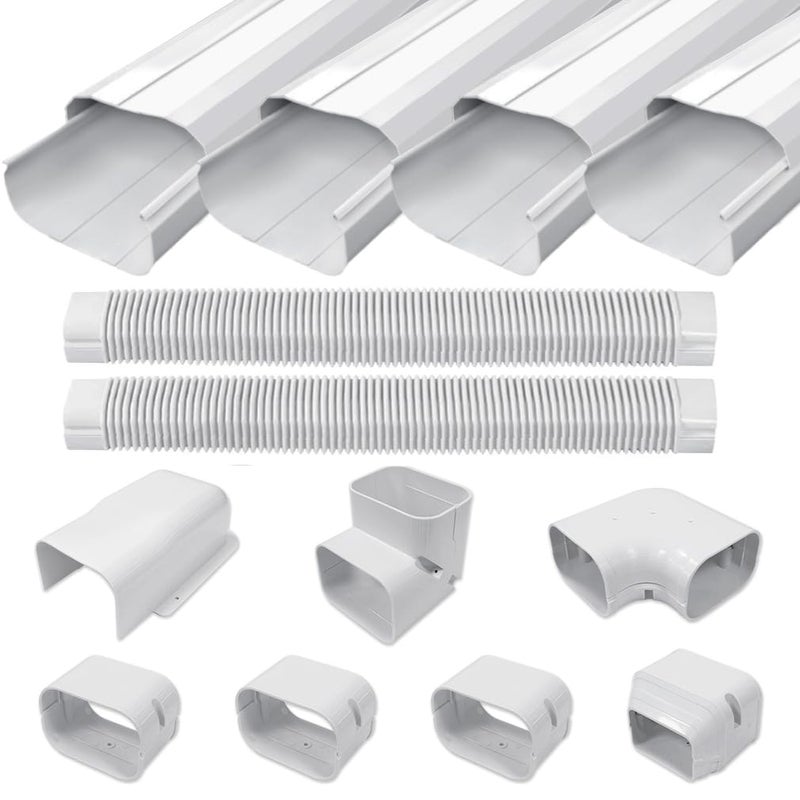 Cestluck 4 17 Ft Mini Split Line Cover Set Kit Ductless Pipe Cover for Mini Split Line Line Set Cover for Mini Split Central AC Pipe Cover