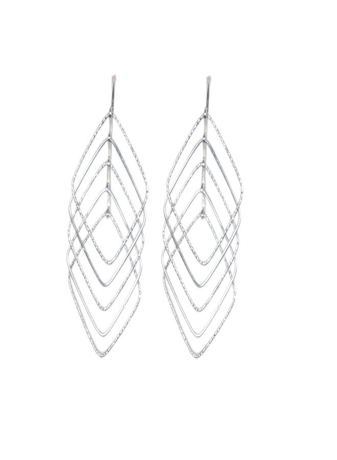 ELOISH Sterling Silver Square in Square Studded Huggie Earrings - Image 1