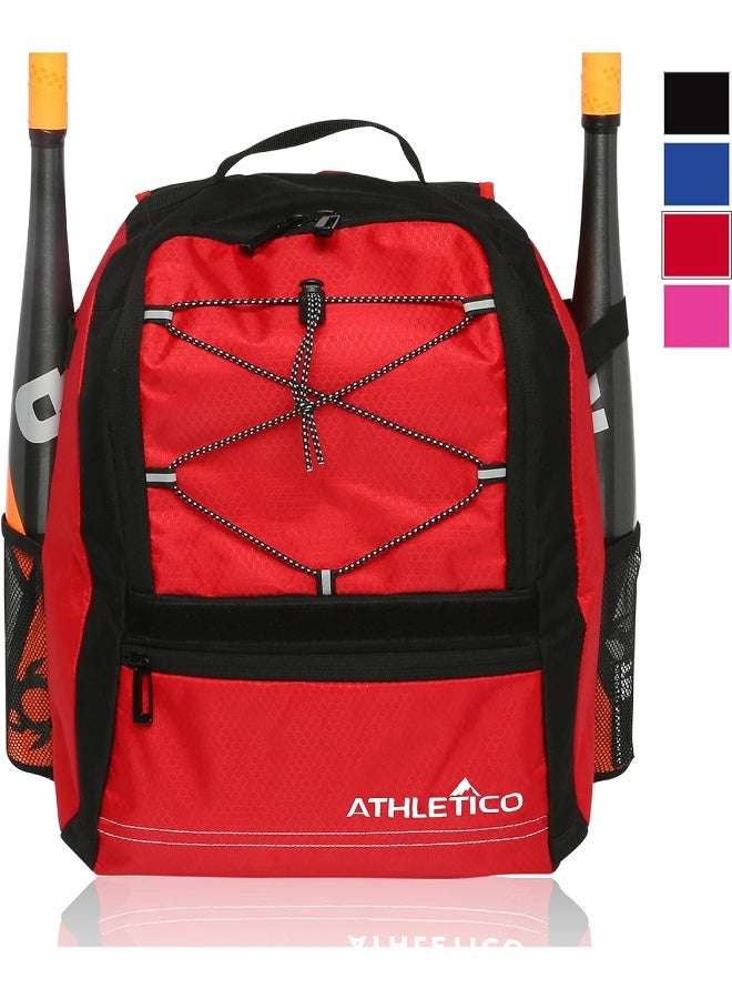 Athletico Athletico Youth Baseball Bat Bag - Backpack for Baseball, T-Ball & Softball Equipment & Gear for Boys & Girls Holds Bat, Helmet, Glove Fence Hook  - Image 3