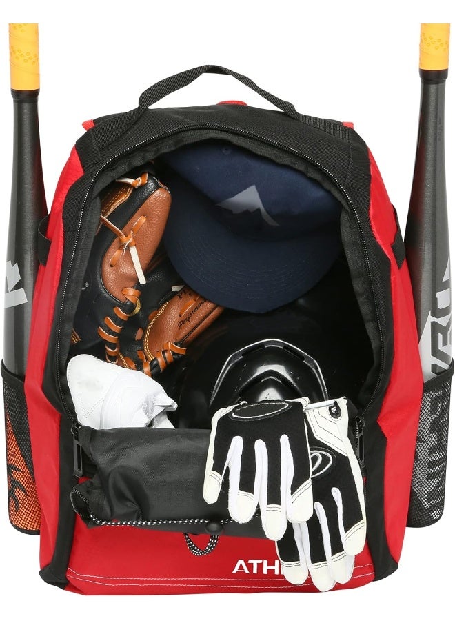 Athletico Athletico Youth Baseball Bat Bag - Backpack for Baseball, T-Ball & Softball Equipment & Gear for Boys & Girls Holds Bat, Helmet, Glove Fence Hook  - Image 1
