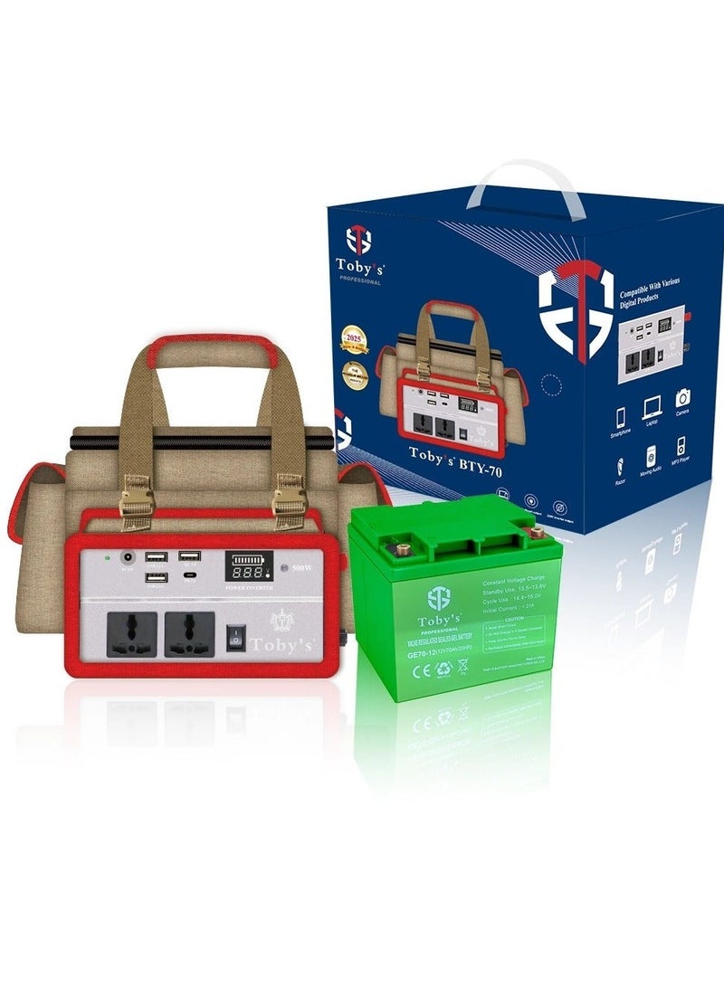 توبيز محطة طاقة للتخييم 55000 ملي امبير، انفرتر 500 وات، مزودة بـ Jumper Starter، 4 مؤشر LED، 4 منافذ USB - Image 1