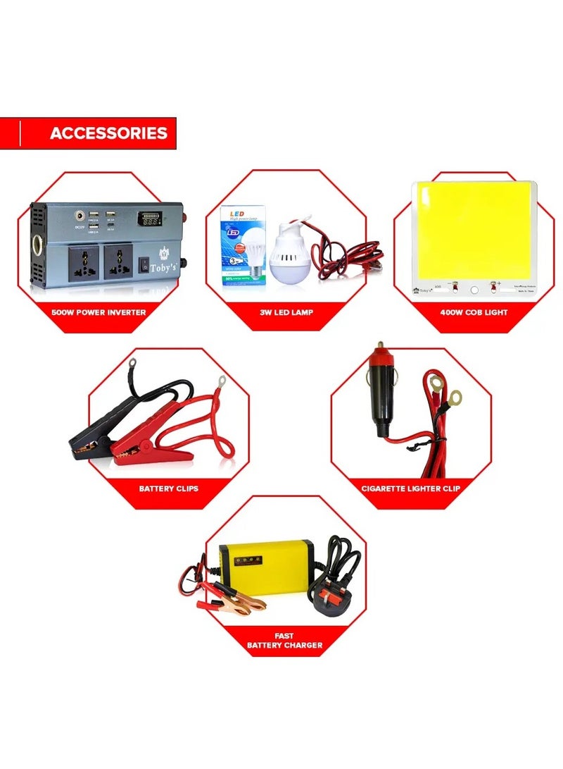 توبيز محطة طاقة للتخييم 55000 ملي امبير، انفرتر 500 وات، مزودة بـ Jumper Starter، 4 مؤشر LED، 4 منافذ USB - Image 3